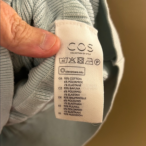 COS Textured Short Sleeve Top in Soft Blue - Picture 6 of 7